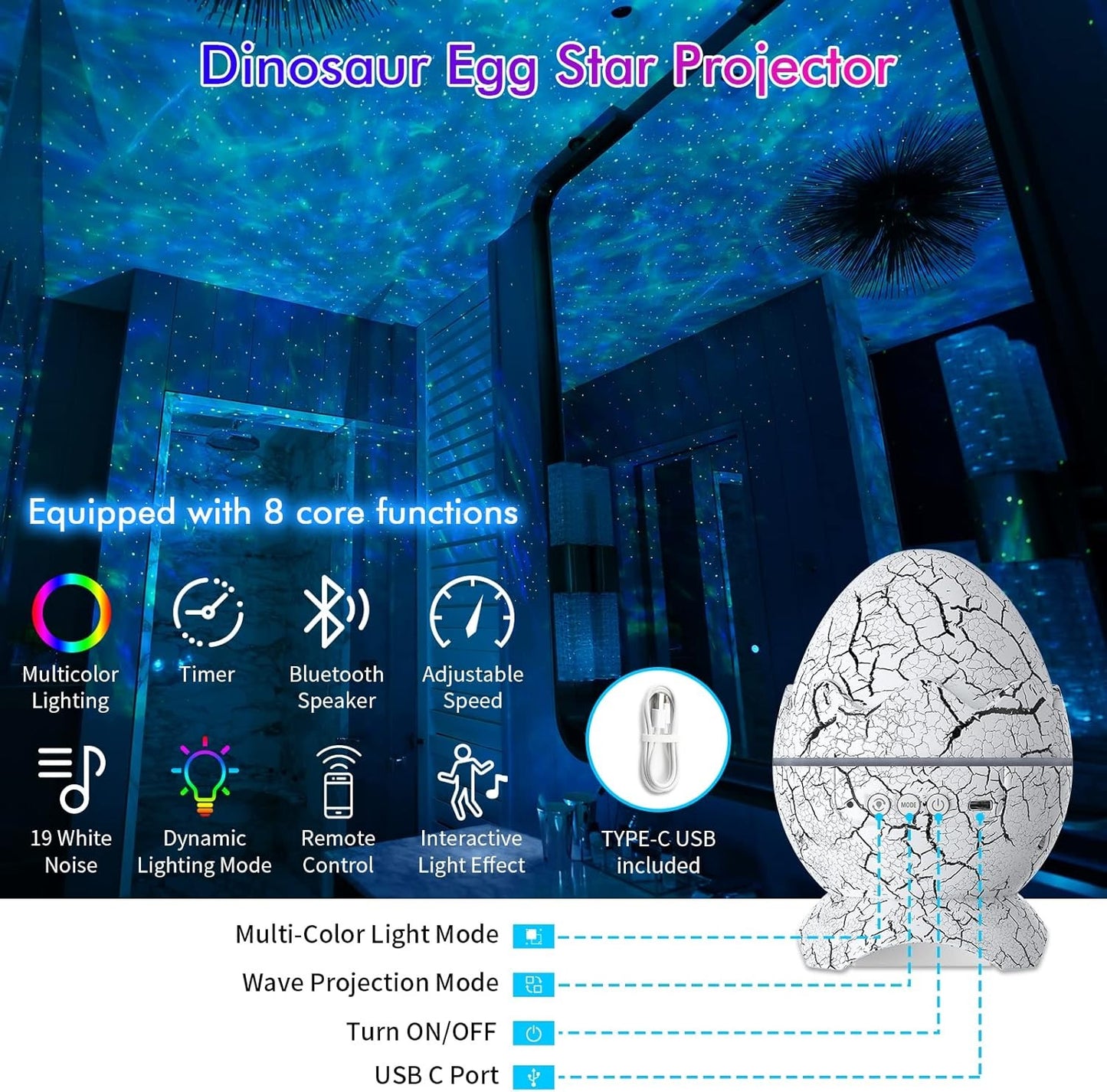 Proyector de Estrellas de Luz Huevo