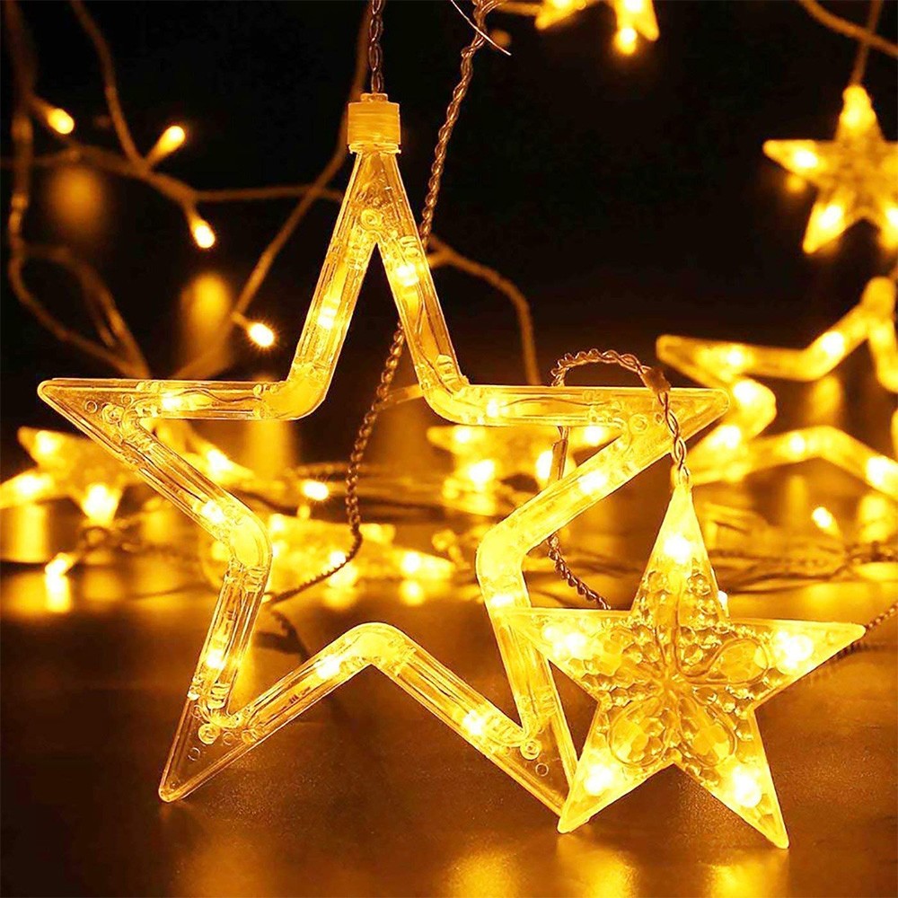 Cortina Luz Led Estrellas X3 Mt Navidad