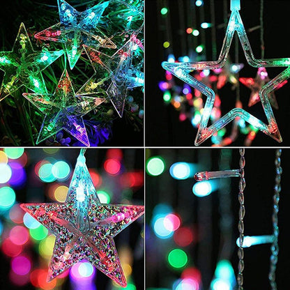 Cortina Luz Led Estrellas X3 Mt Navidad