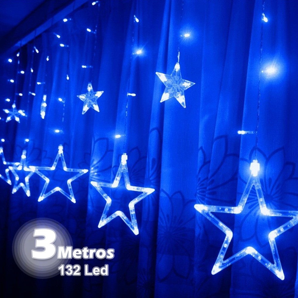 Cortina Luz Led Estrellas X3 Mt Navidad