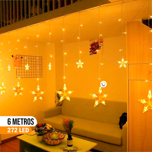 Cortina Luz Led Estrellas X6 Mt Navidad