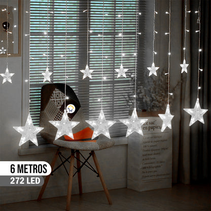 Cortina Luz Led Estrellas X6 Mt Navidad