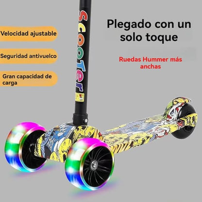 PATINETA MONOPATÍN SCOOTER 3 RUEDAS LUCES LED PARA NIÑOS Y NIÑAS